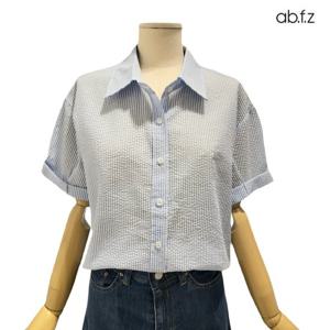 [에이비에프지]지지미 스트라이프  반팔 블라우스 APZ5ZB43G