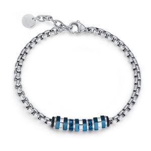 [마션틴트(잡화)][루카바라]Luca Barra 이태리 남녀공용 블루스톤 체인팔찌 BA1137