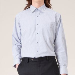 스판 스프라이프 패턴 일반핏 셔츠 블루 YJ4FIR582BL