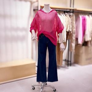 [시에로]SF2KTF367_루즈핏 망사 후드 니트