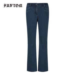 [팬텀] 여성 포켓 로고 데님 기모 부츠컷 팬츠 221E3PD105_BL