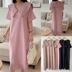 의류 데일리 팡팡빅카라반팔원피스 오버핏 AR 빅사이즈여성의류 (U239H504)