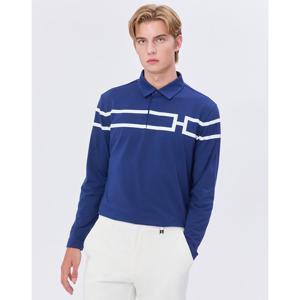 헤지스 골프 남성 24FW 스테디셀러H로고 블럭 긴팔 폴로티셔츠 (BLUE) WPTS4C691B3