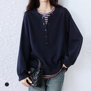 [카라]KARRA (77까지)더블웨어버튼넥티셔츠_A5F0050