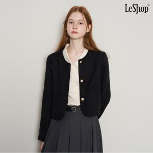 [르샵]라운드넥 골드버튼 트위드 긴팔자켓(DP3JK005A)