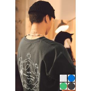 [플랙진]남여공용 비 러브드 반팔 티셔츠(PWTO2RSL92M)