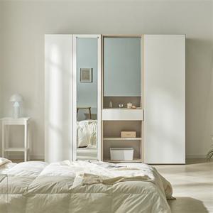 우아미가구 루엘 LPM 2000 슬라이딩 화장대 거울 옷장 세트