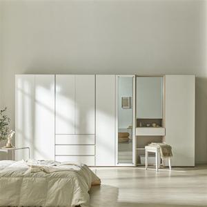 우아미가구 루엘 LPM 3600 슬라이딩 화장대 이불장 3서랍 옷장 세트