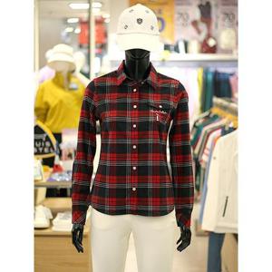 루이까스텔 세이브존03 여성 골프 가을 기본핏 체크 가슴 로고 포켓 캐주얼 셔츠 남방 AG7LESH901A
