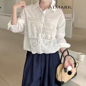 ATMARK (77까지)스트링레이스자수플라워셔츠_AA56SH010G