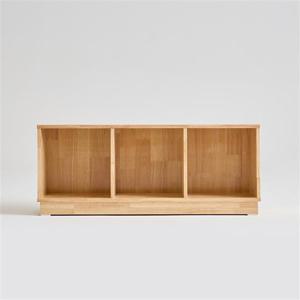 우아미가구 리빈 고무나무 1단 3칸 책장