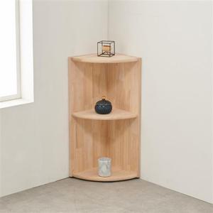 우아미가구 라리 고무나무 원목 2단 코너 책장