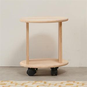 우아미가구 라리 고무나무 원목 1단 이동식 책장