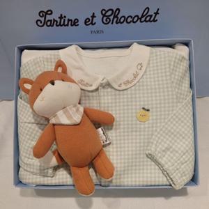 쇼콜라 G체크슈트여우애착인형세트 (TNNWUS02F)공용가을겨울실내복출산백일선물