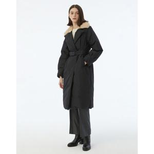 질스튜어트 뉴욕 여성 24FW 스테디셀러밍크 퍼 탈착 카라 블랙 벨티드 패딩점퍼 WJJU4D790BK