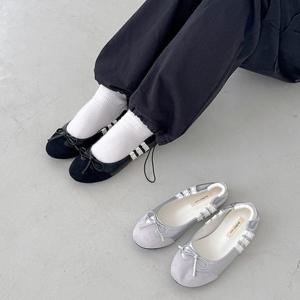 여성 페미닌 엘레강스 리본 밴딩 플랫 RJ-y8384