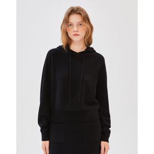 질스튜어트 뉴욕 여성 24FW SET UP 블랙 울캐시미어혼방 펀칭 디테일 후드 니트 JSSW4D370BK