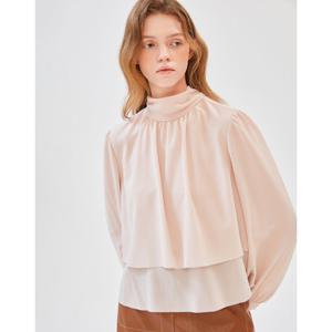 질스튜어트 뉴욕 여성 24FW 품절임박 인기 재입고 핑크 리본 타이 하이넥 쉬폰 블라우스 JSBL4D300P2