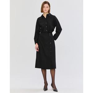 질스튜어트 뉴욕 여성 25SS 시즌오프 블랙 솔리드 울 100 셔츠형 원피스 JSDR5A610BK