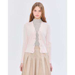 질스튜어트 뉴욕 여성 25SS 시즌오프 핑크 단색 스캘럽 가디건 JSSW5B812P1