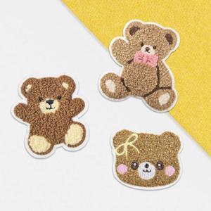 패브릭 전용 열부착 디자인 자수 패치 테디베어(T)