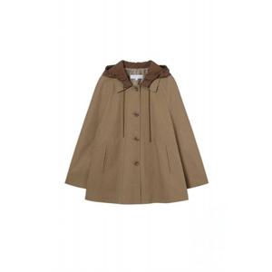 [올리브데올리브]배색후드넥 A라인 트렌치코트(OW5AR810-DG-EL)