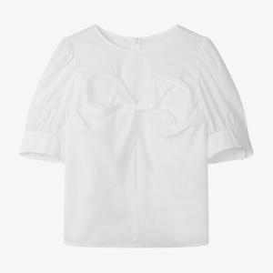 [듀엘]리본 꼬임 디테일 코튼 블라우스 D253MSC304