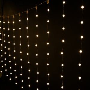 크리스마스 커튼 전구 LED 200P 구슬 드럼 투명선 3컬러 조명 캠핑 카페 펜션 장식 소품 파티 데코 용품