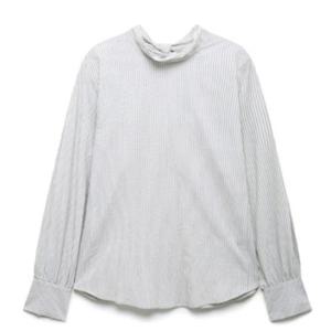 [나이스클랍] N251MWB222 스트라이프 리본타이 블라우스