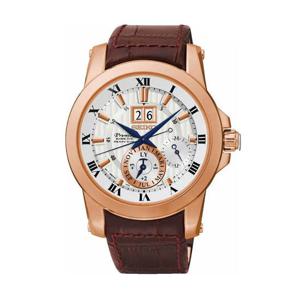 세이코 SNP096J1 프리미어 키네틱 퍼페츄얼 남자 가죽 시계