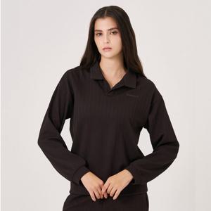 [스파이더] 여성 스트라이프 자카드 카라 맨투맨 티셔츠 SPKFCNTL351WBRW