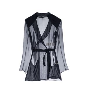 [엘러브] 새상품 샤넬 21C 실크 블라우스 자켓 38 블랙 5ET1450