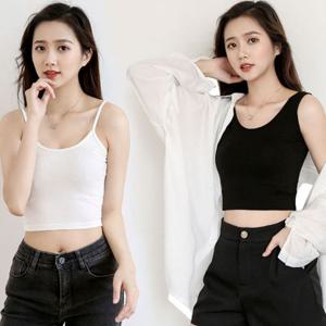 여성 모달 크롭 끈 런닝 나시