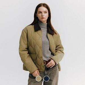 [지오다노]여성 코듀로이 카라 패딩 퀼팅 자켓 374914/05374914