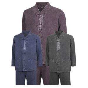 [파파브로] 남성 F/W 브이넥 여밈 디자인 생활한복 상하의 세트 SS-HBW-Q001