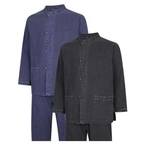 [파파브로] 남성 천연염색 포 버튼 생활한복 상하의세트 SS-HBA-Q008