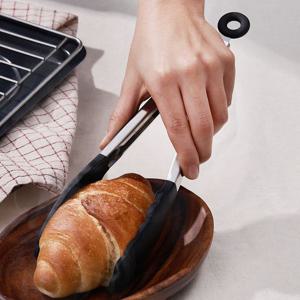 까사베니 리프 실리콘 요리 집게_블랙