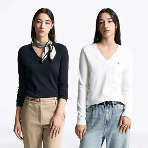[공식][타미힐피거] 스티치 브이넥 스웨터 2종 택1 (T22F6KTO033WT1)