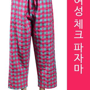 9부 체크 여자 시원한 홈웨어 잠옷 속원피스