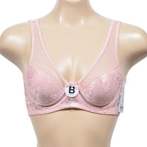 폭스 망사레이스 B컵 브라 플라워자수 브래지어 왕뽕