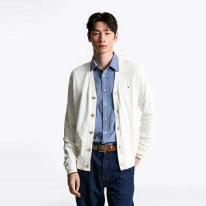 [공식][타미힐피거] 캐시미어 블렌드 티핑 가디건 (T12F7KCD110MT1Z00)