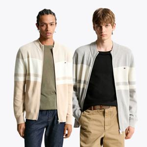 [공식][타미힐피거] 컬러 블록 니트 집업 2종 택1 (T12F6KCD721ML1)