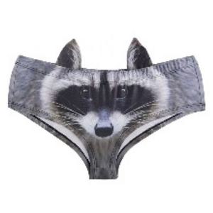 (135000009)쫑긋 애니멀 팬티 (너구리) 나염 맥시팬티