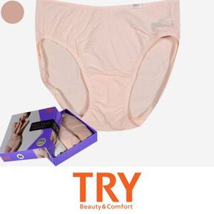 트라이 60수 면스판 데일리 여성 미디 삼각팬티 3매입