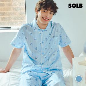 솔브 60수 주자 리본 나염 남성 파자마(SPA2506M)[SPA2506M]
