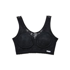 베이직 인견 플라워 노와이어 B컵브라 - 블랙 브라렛