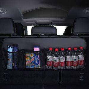 자동차 가죽 트렁크 포켓 정리함 그물망 수납 A타입-블랙