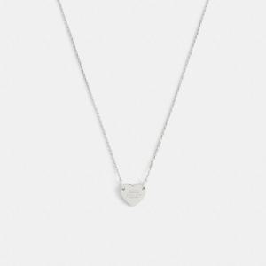 코치 하트 펜던트 네크리스 CCU55-SLV