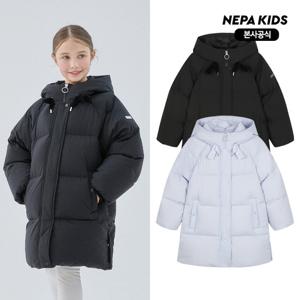 [네파키즈/택가279,000] 25FW 신상 KL82008 리본 롱 덕다운 자켓 본사직영