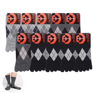 [피에르가르뎅]남성 패션발가락양말10족 아가일 장목양말